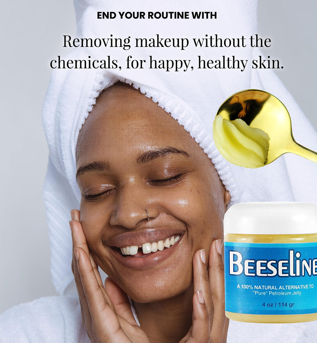 Beesaluxe Beesaline Original Unpetroleum – 100% Natural & Hypoallergenic Alternative to Petroleum Jelly – 4 oz Glass Jar