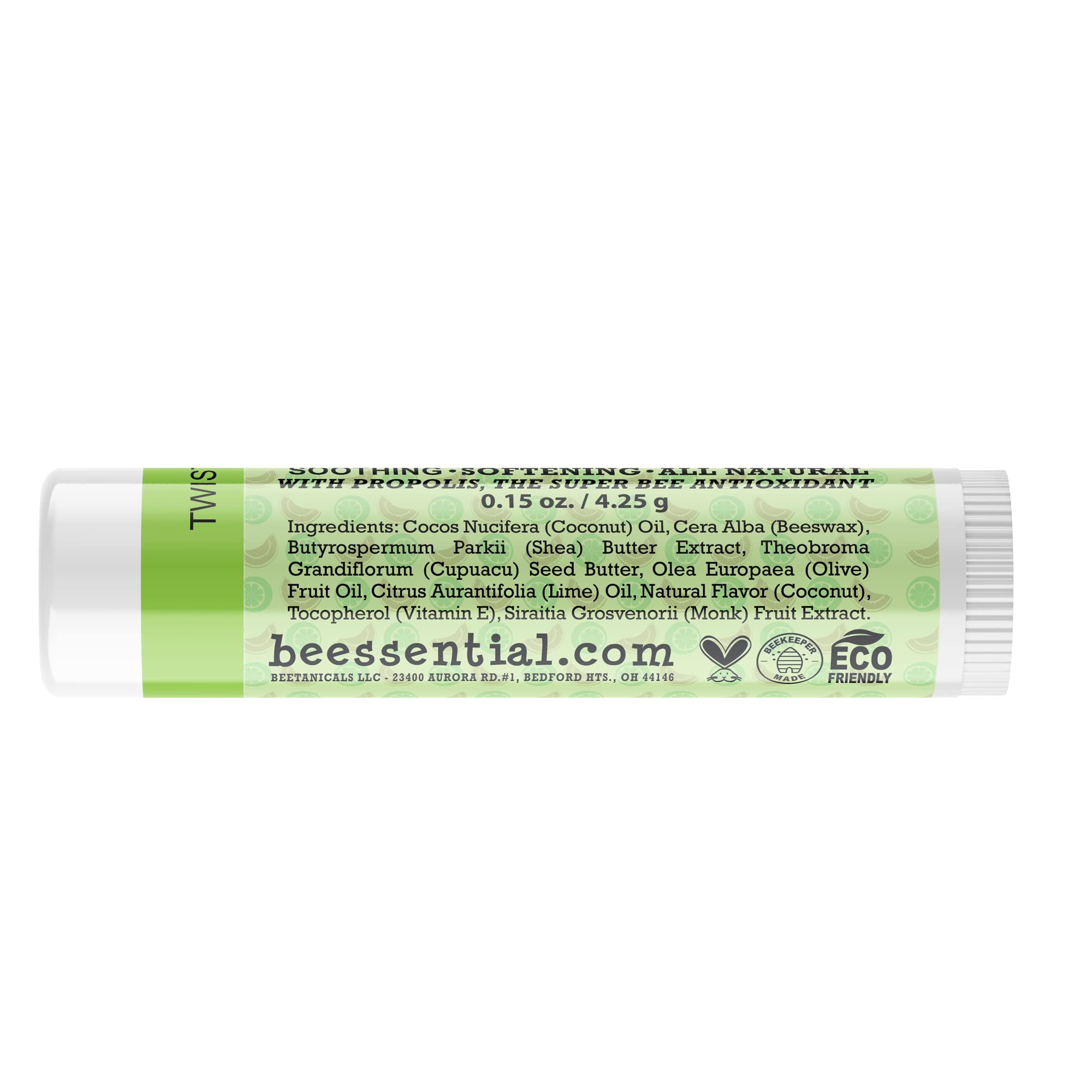 Beessential Coconut Lime Lip Balm – 18 Pack Bulk | Cruelty-Free, USA Made Lip Care for All Ages