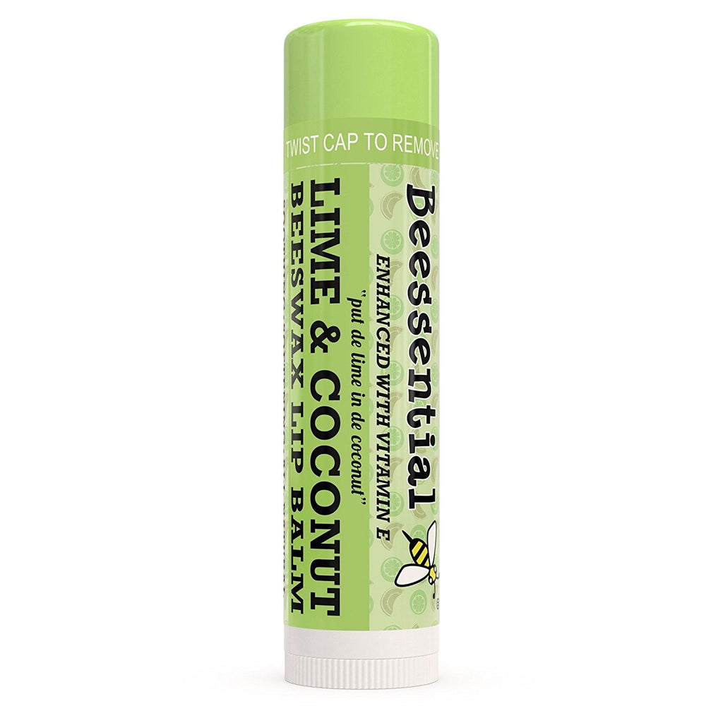 Beessential Coconut Lime Lip Balm – 18 Pack Bulk | Cruelty-Free, USA Made Lip Care for All Ages