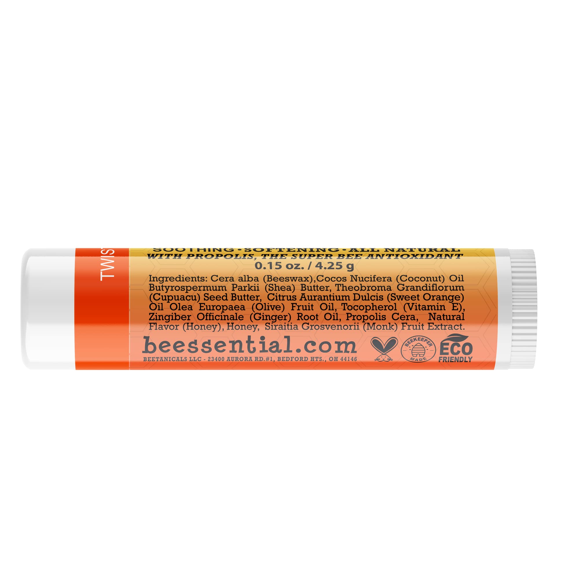 Beessential Natural Bulk Lip Balm Orange Ginger 18-Pack – Cruelty-Free, Made in USA
