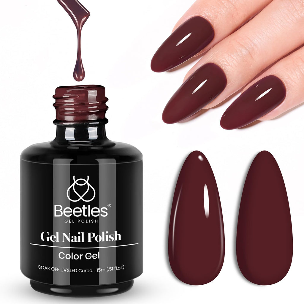 Beetles Burgundy Red Gel Polish – Blanchett Maroon Gel Nail Polish, 15ml
