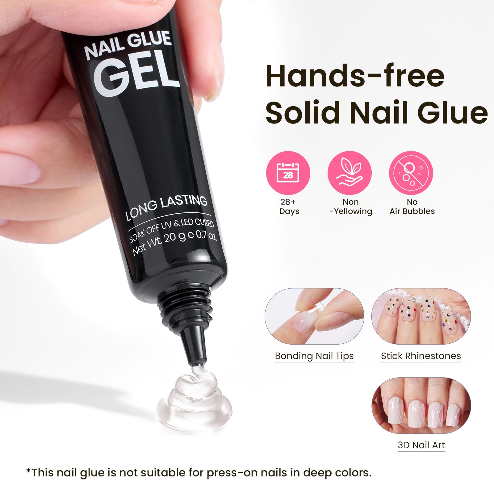 Beetles Tipex Gel Nail Kit Extra Short Square — 224 Tips, Glue & Mini UV Lamp