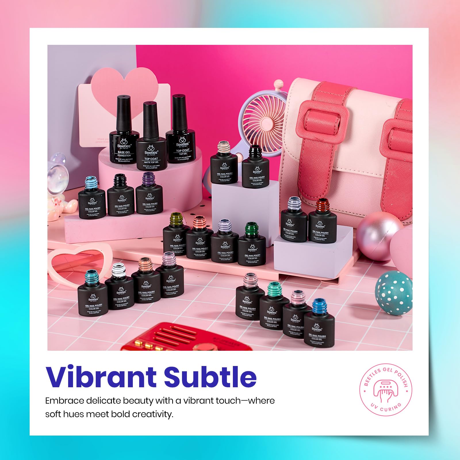 Beetles Gel Nail Polish Set – 23pc Spring Colors with Base & Top Coat for Beginners