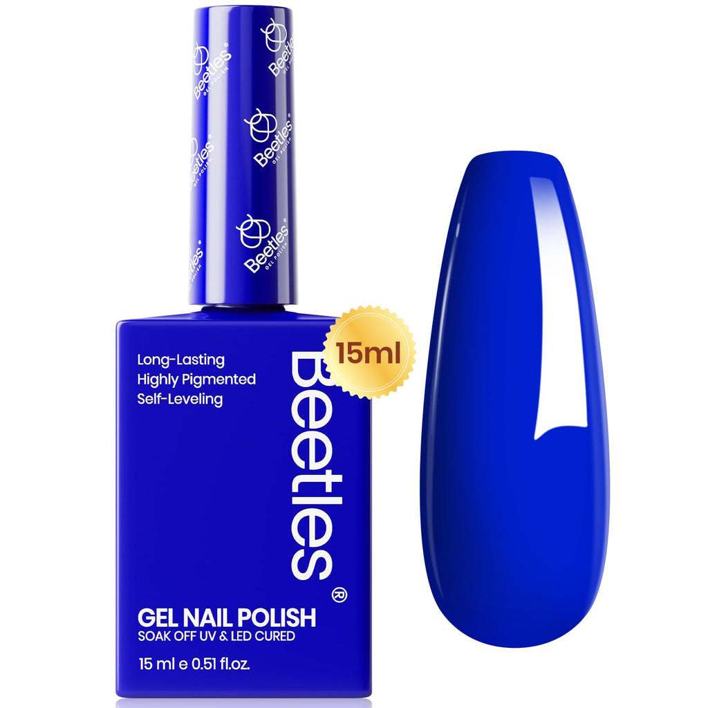 Beetles Blue Gel Nail Polish 15ml – Noble Night (Royal Blue, F182) | Soak-Off UV/LED, Cruelty-Free