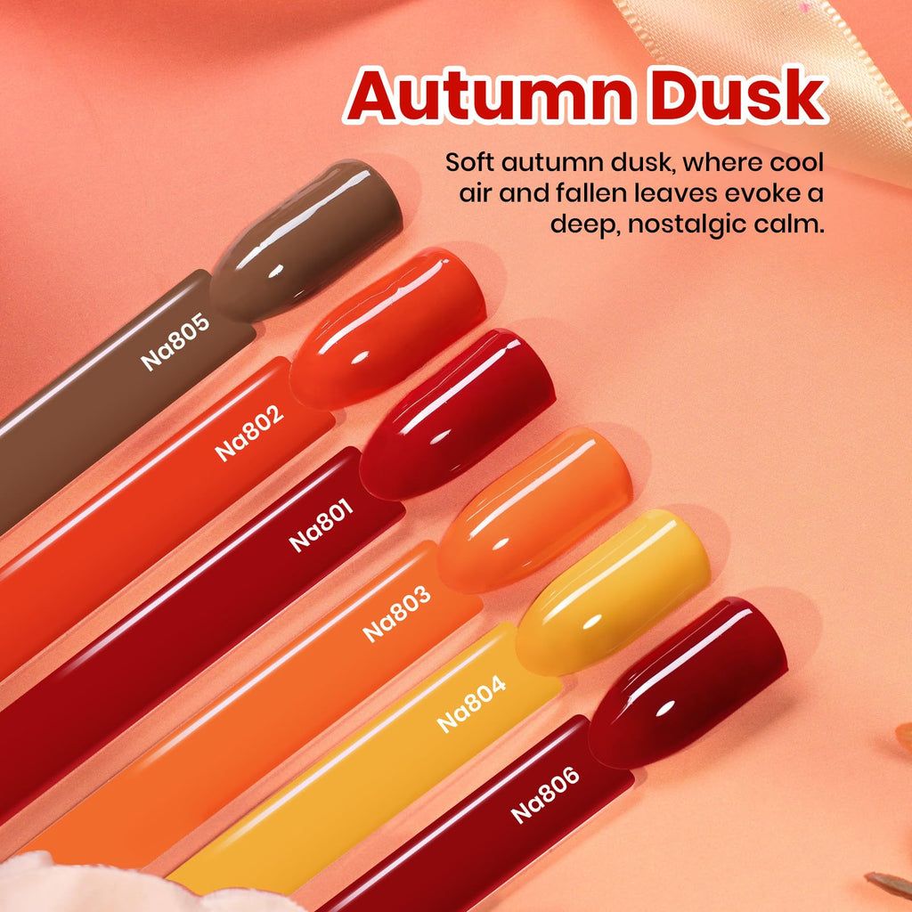 Beetles Hema-Free Gel Nail Polish Set – 6 Autumn Dusk Shades (15ml)