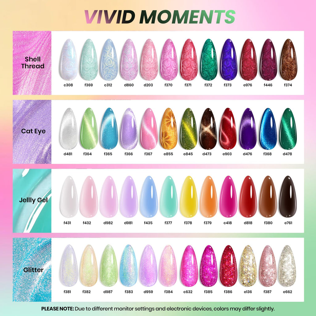 Beetles Spring Gel Nail Polish Set – 53 Pcs, 48 Colors, Base & Top Coats, Nail Magnetic