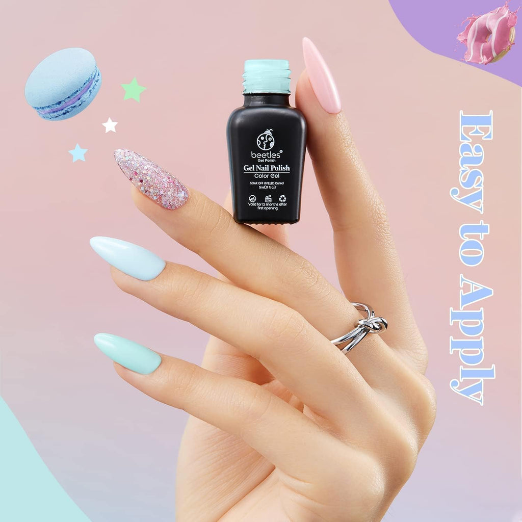 Beetles Pink Gel Nail Polish Set – 20 Macaron Colors with Base & Top Coats