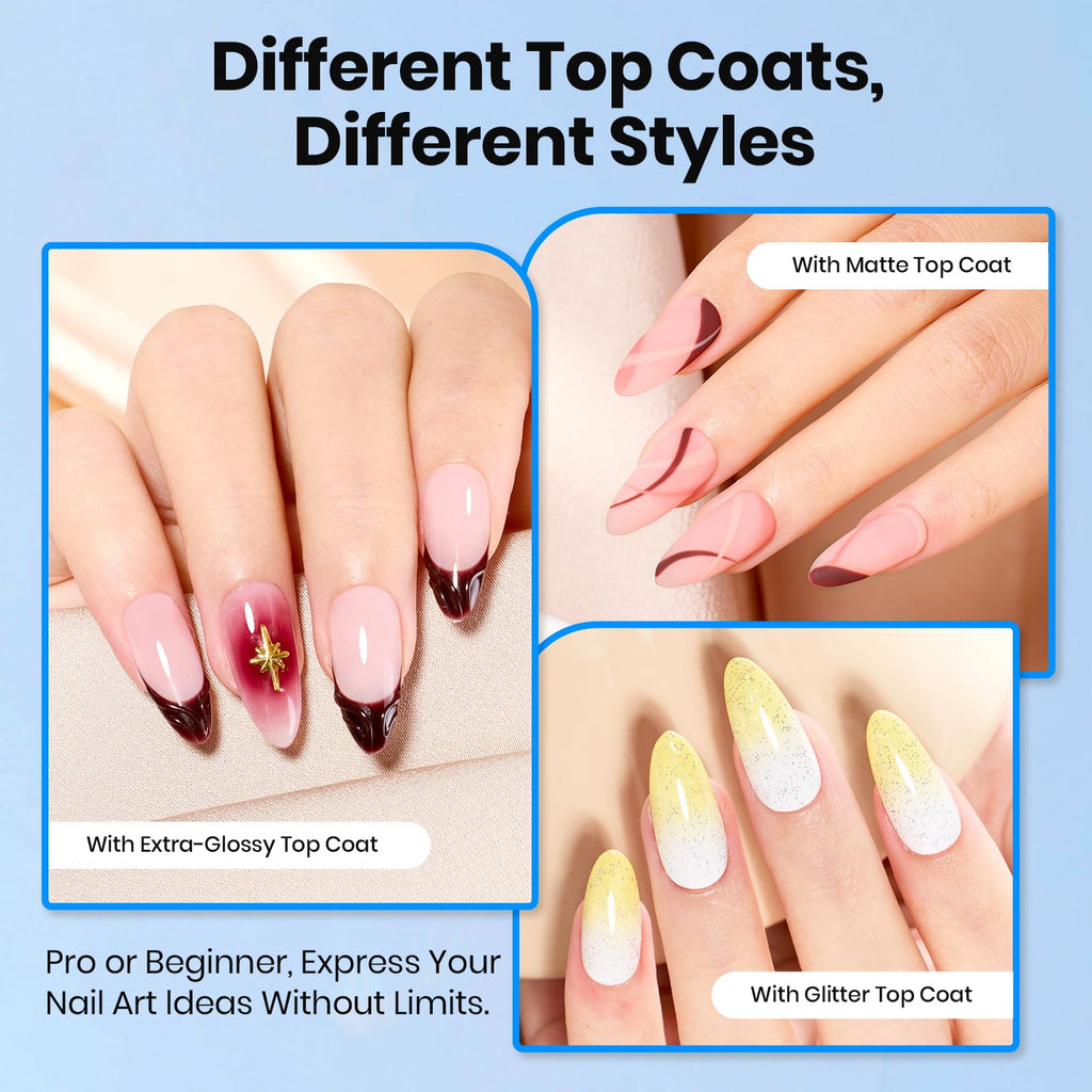 Beetles Protein Nail Prep Dehydrator & Primer Set — Hema-Free, Acid-Free, 10ml, Matte & Glitter Top Coat