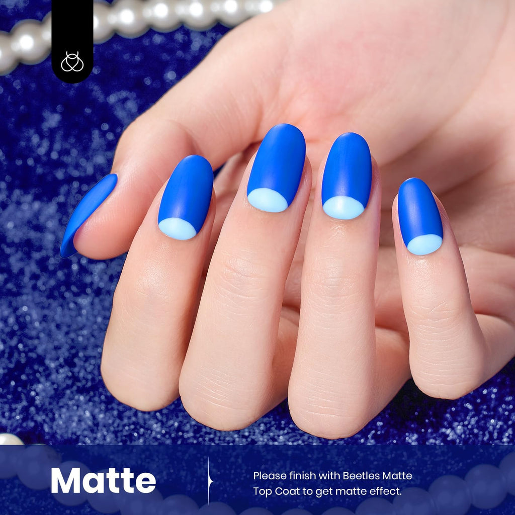 Beetles Blue Gel Nail Polish 15ml – Noble Night (Royal Blue, F182) | Soak-Off UV/LED, Cruelty-Free