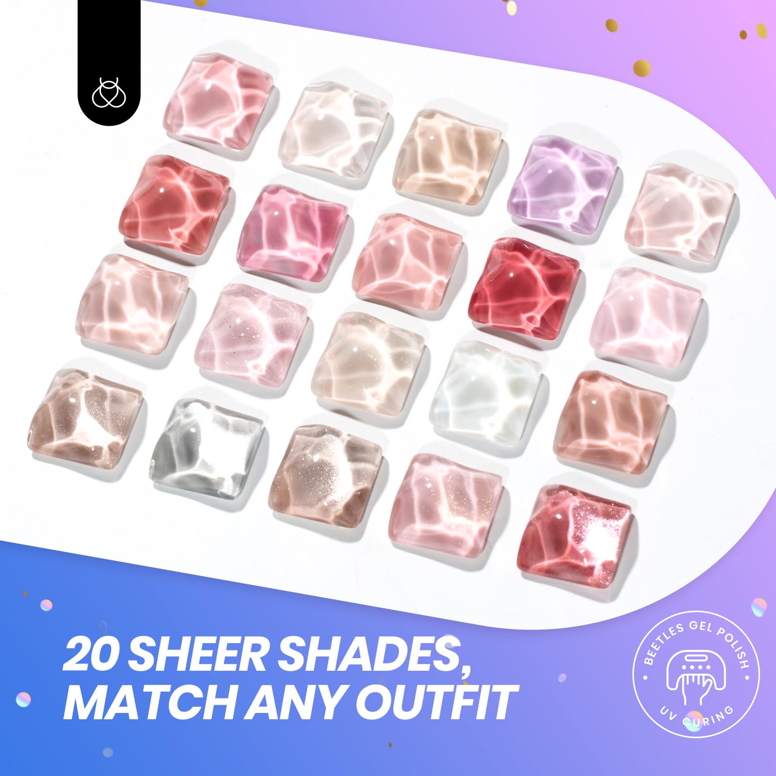 Beetles Jelly Gel Nail Polish Set – Nude Sands Collection (75 PCS) with Cat Eye & Jelly Polishes