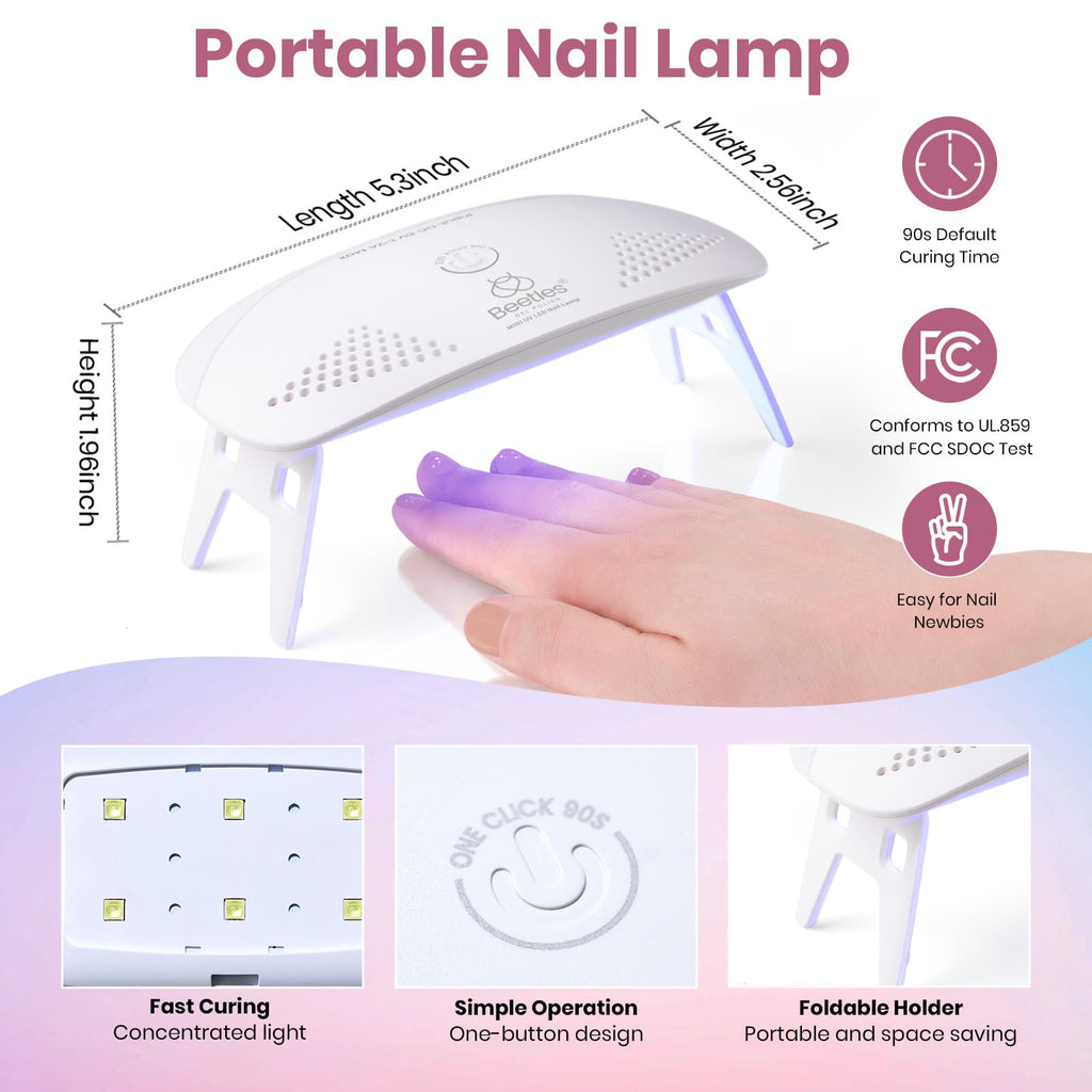 Beetles Gel Nail Polish Kit with UV Light – DIY Home Manicure Starter