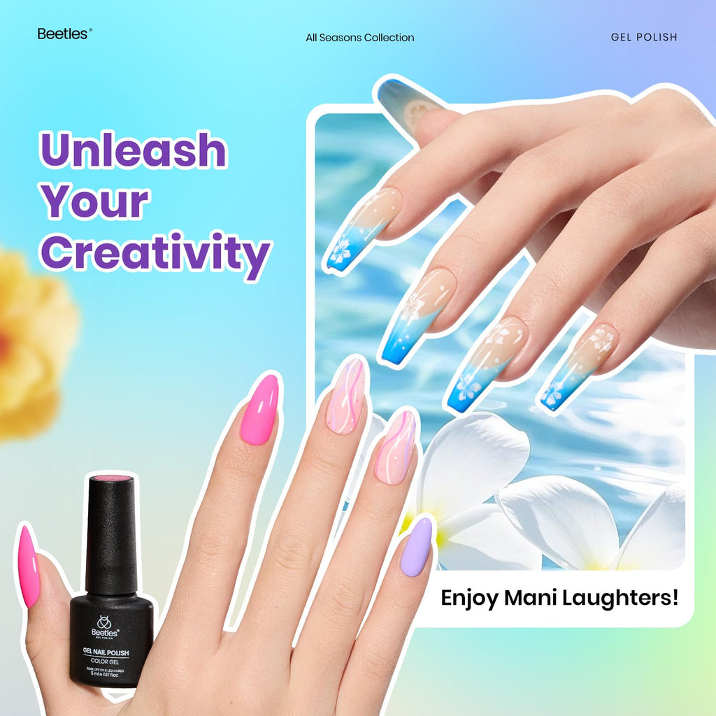 Beetles Spring Gel Nail Polish Set – 55 Colors with Base & Top Coats, Matte Finish, UV/LED