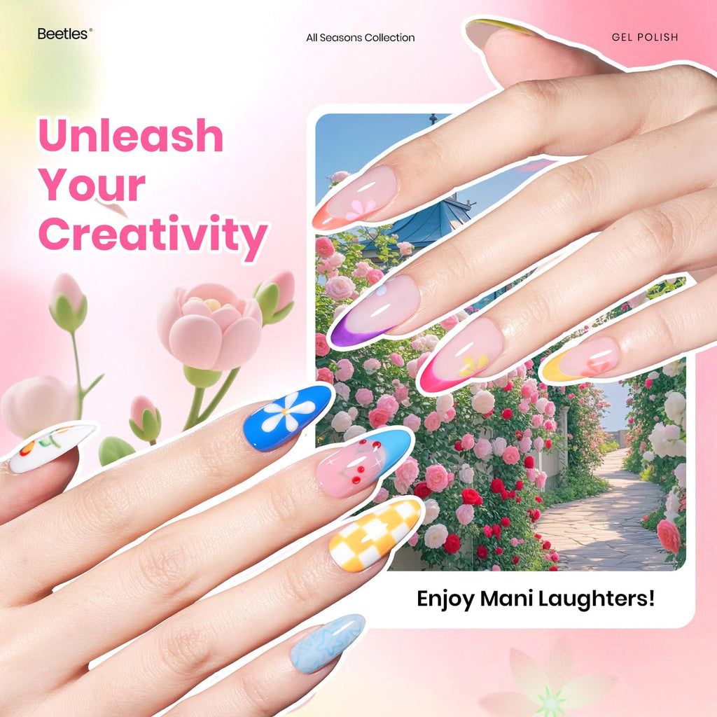 Beetles Spring Gel Nail Polish Set – 36 Jelly Colors with Base & Top Coats | Gift-Ready Kit