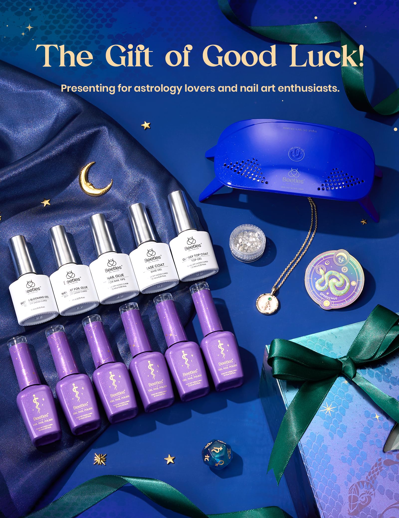 Beetles Lucky Box Ophiuchus Zodiac Gel Nail Kit – Cat Eye, Jelly Gel, Base & Top Coat