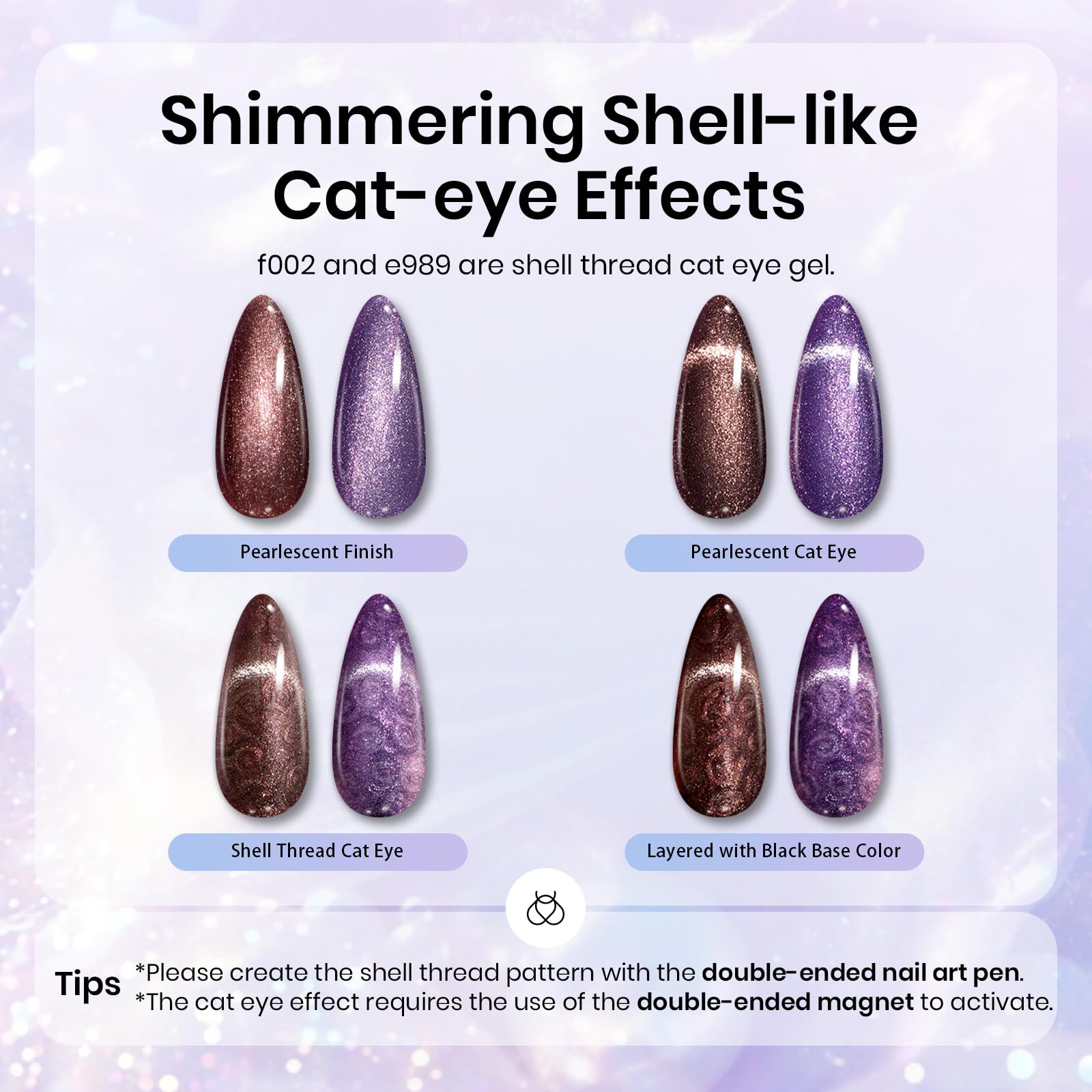 Beetles Pearl Gel Nail Polish Set – Ocean Treasures, 20 Colors, Glitter Cat Eye & Mermaid Swirl