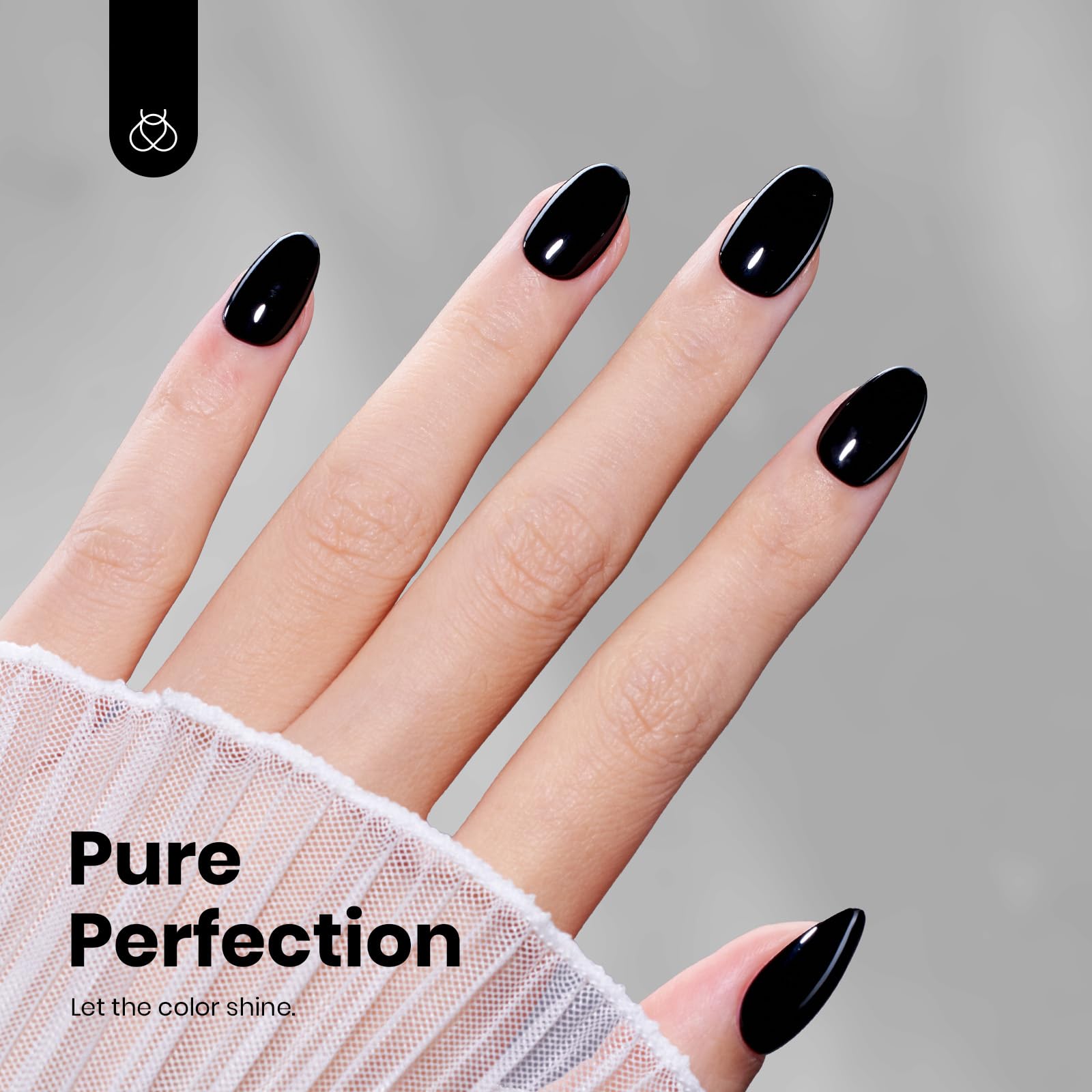 Beetles Black Gel Polish 2-Pack — 15ml Each | Pure Black Soak-Off UV Nail Polish, Long Nights Collection