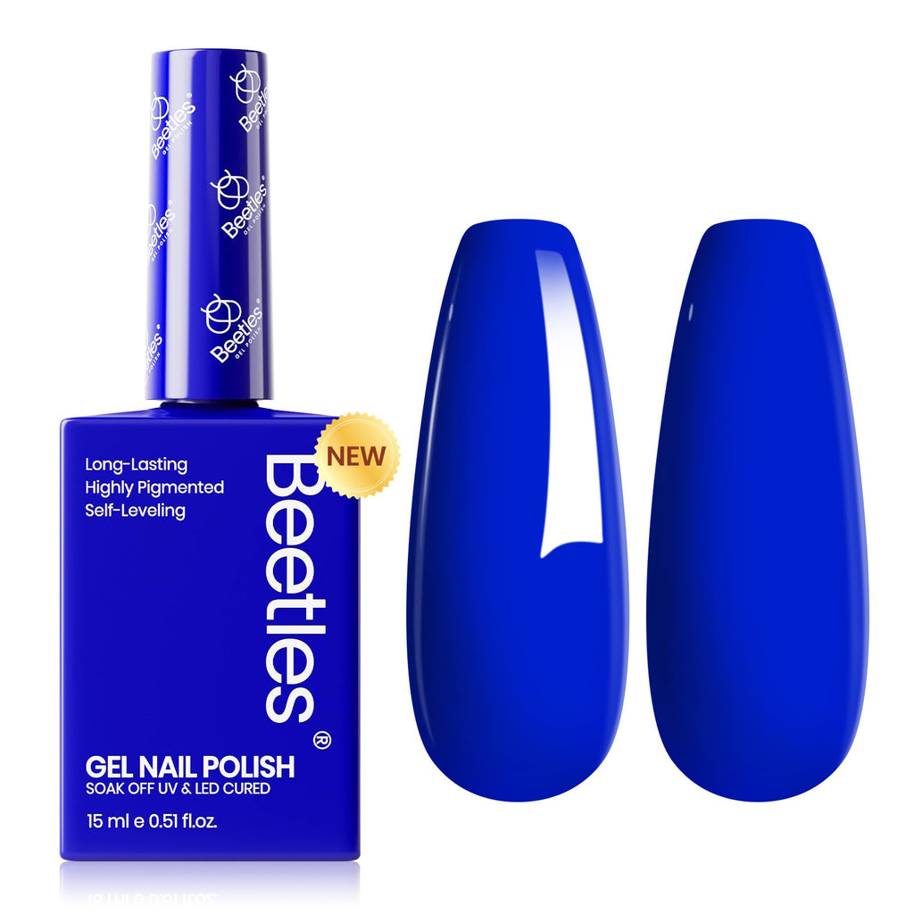 Beetles Blue Gel Nail Polish 15ml – Noble Night (Royal Blue, F182) | Soak-Off UV/LED, Cruelty-Free