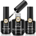 Beetles Builder Gel Kit 15ml 3Pcs with No-Wipe Top Coat & Base Coat for Nail Extensions
