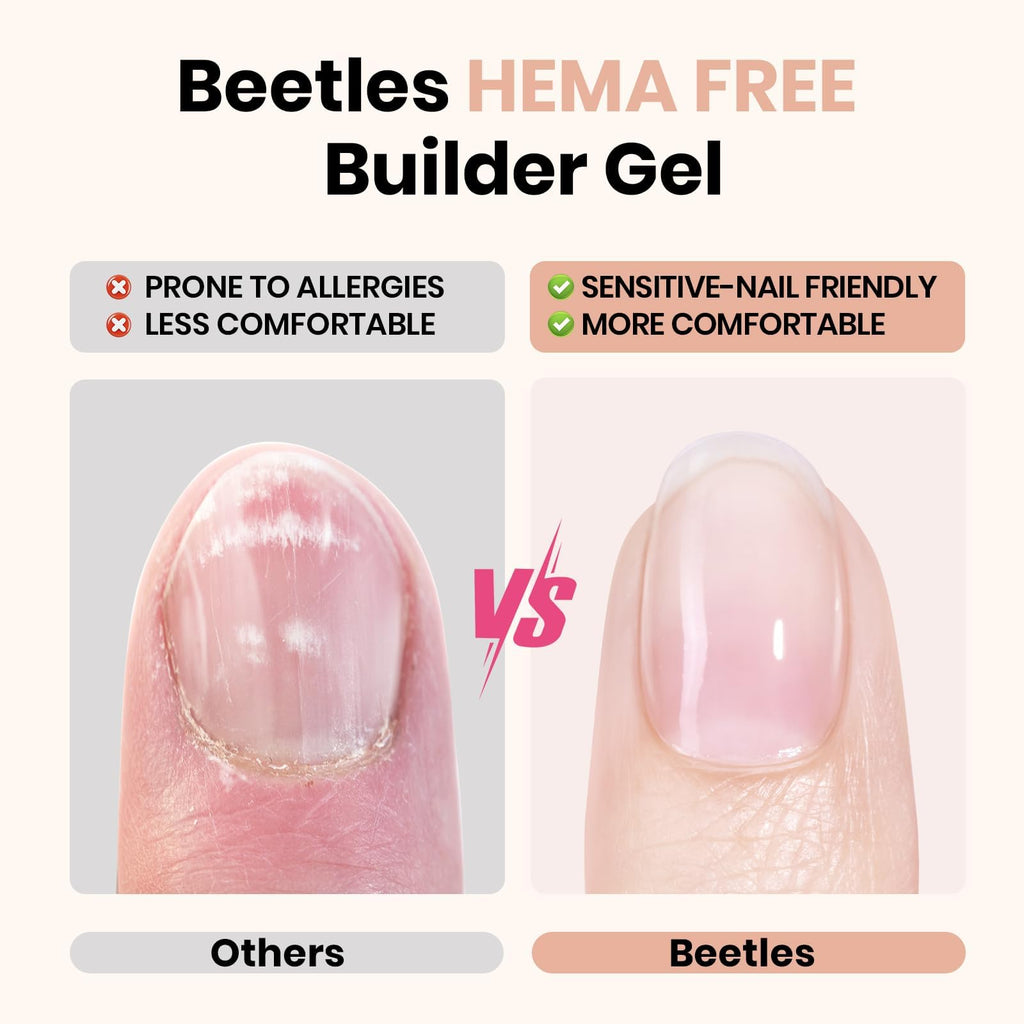 Beetles Builder Gel Kit – HEMA-Free 8-in-1 Nail System + Mini Lamp