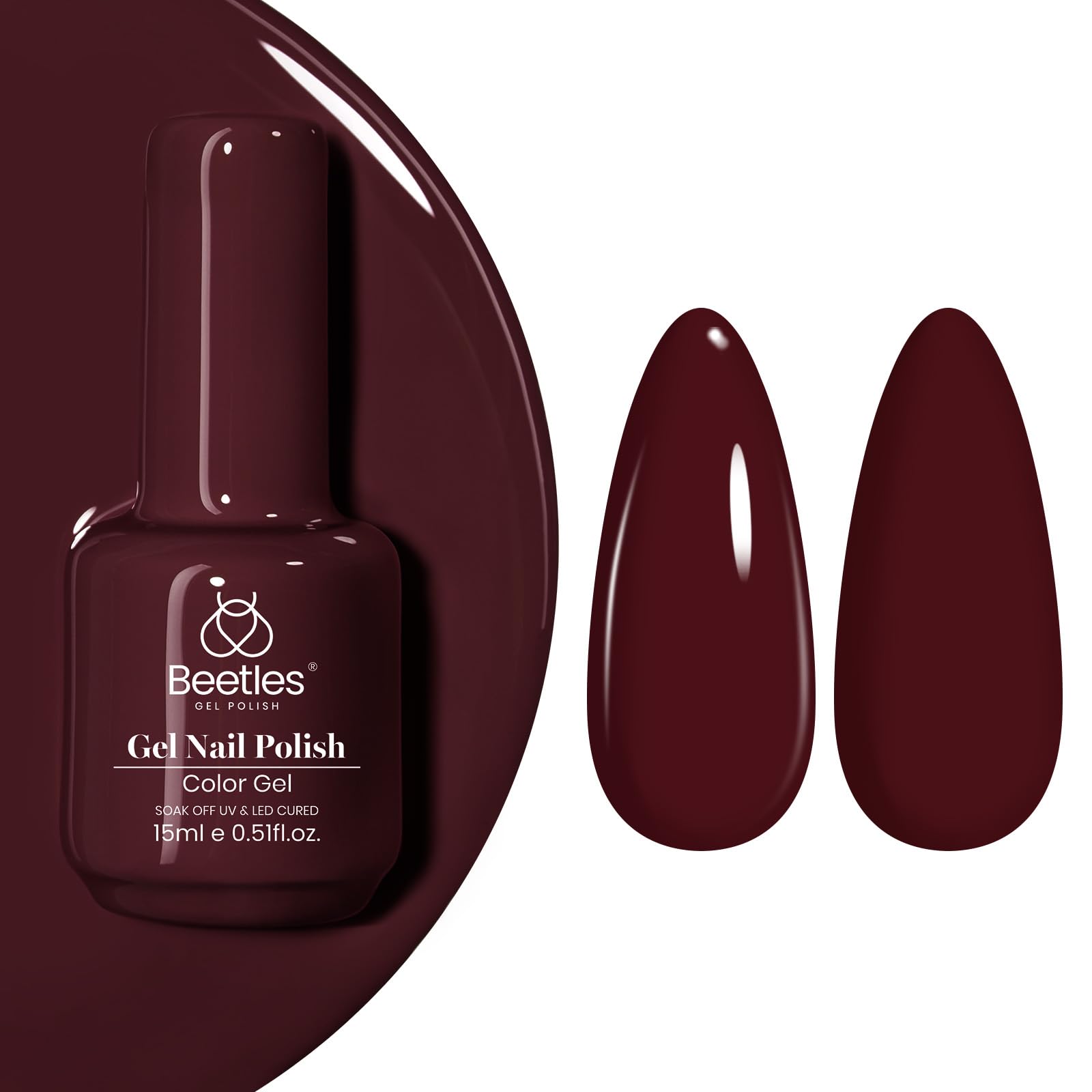 Beetles Burgundy Red Gel Polish – Blanchett Maroon Gel Nail Polish, 15ml