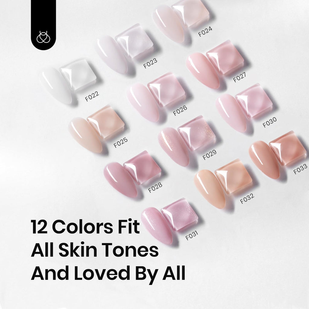 Beetles 12 Color Rubber Base Gel Polish – Nude 5-in-1 Gel Nail Polish (Porcelain Doll Pink) for At-Home Manicures