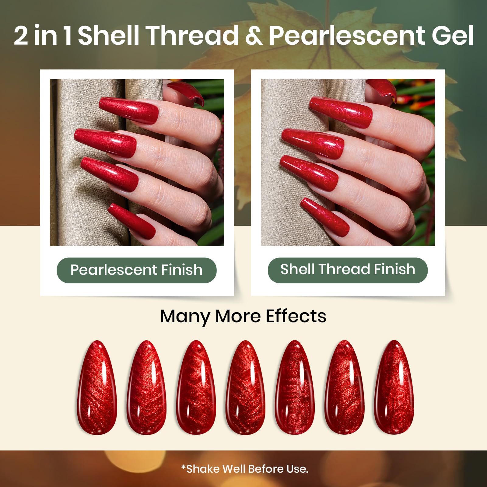 Beetles Cat Eye Gel Nail Polish Set — 6 Colors with Magnetic Kit (Soak-Off, LED)