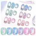 Beetles Cat Eye Gel Nail Polish Set - 6 Colors Summer Chameleon Collection | Magnetic Soak-Off UV Gel
