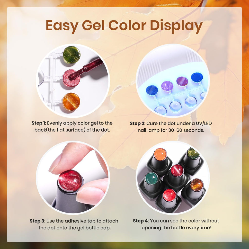 Beetles Cat Eye Gel Nail Polish Set — 6 Colors with Magnetic Kit (Soak-Off, LED)