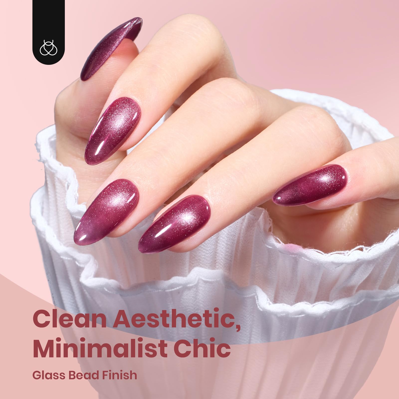 Beetles Cat Eye Gel Polish Nail Set – 6 Colors, Magnetic Cat Eye Kit, Rose Fall Collection