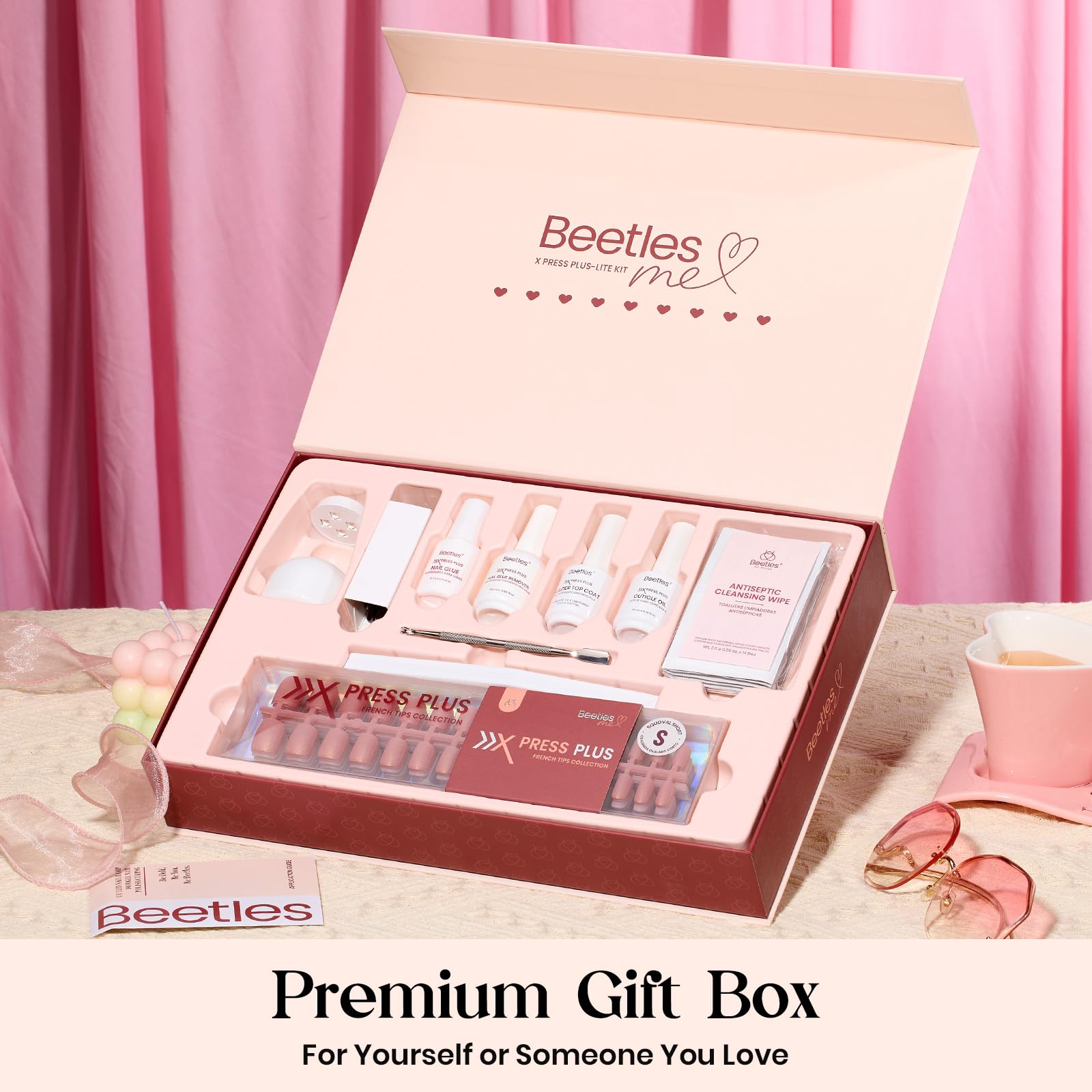 Beetles Cat Eye Nails Kit Enchanted Aurora – 224 Pcs, 16 Sizes, All-in-One