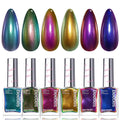 Beetles Chrome Nail Polish Set – Chameleon Ember (6 Colors), Quick Dry & Long-Lasting Shine
