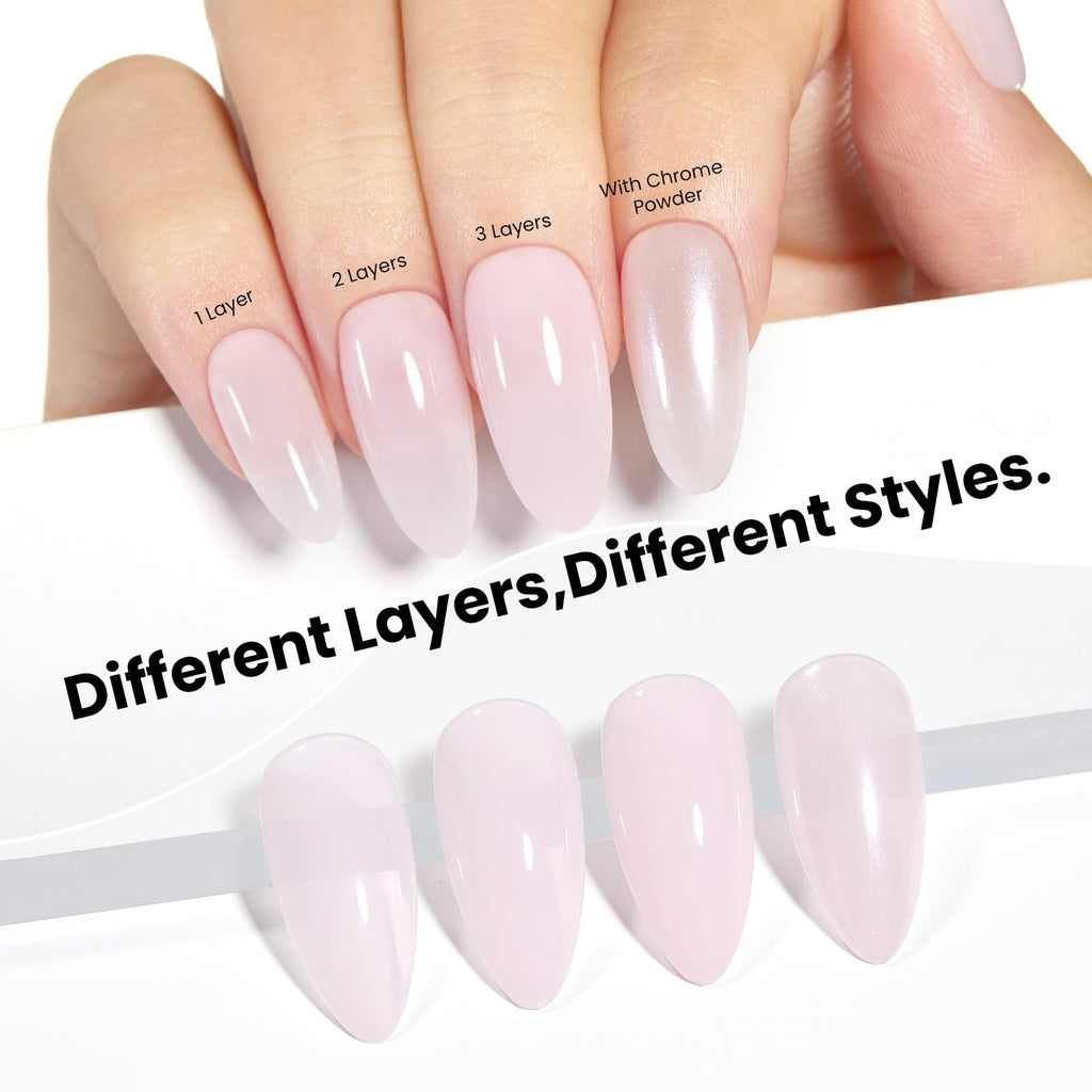 Beetles Chrome Nail Powder Gel Polish Kit – Pearl Glazed Donut Mirror Finish with Base & Top Coat