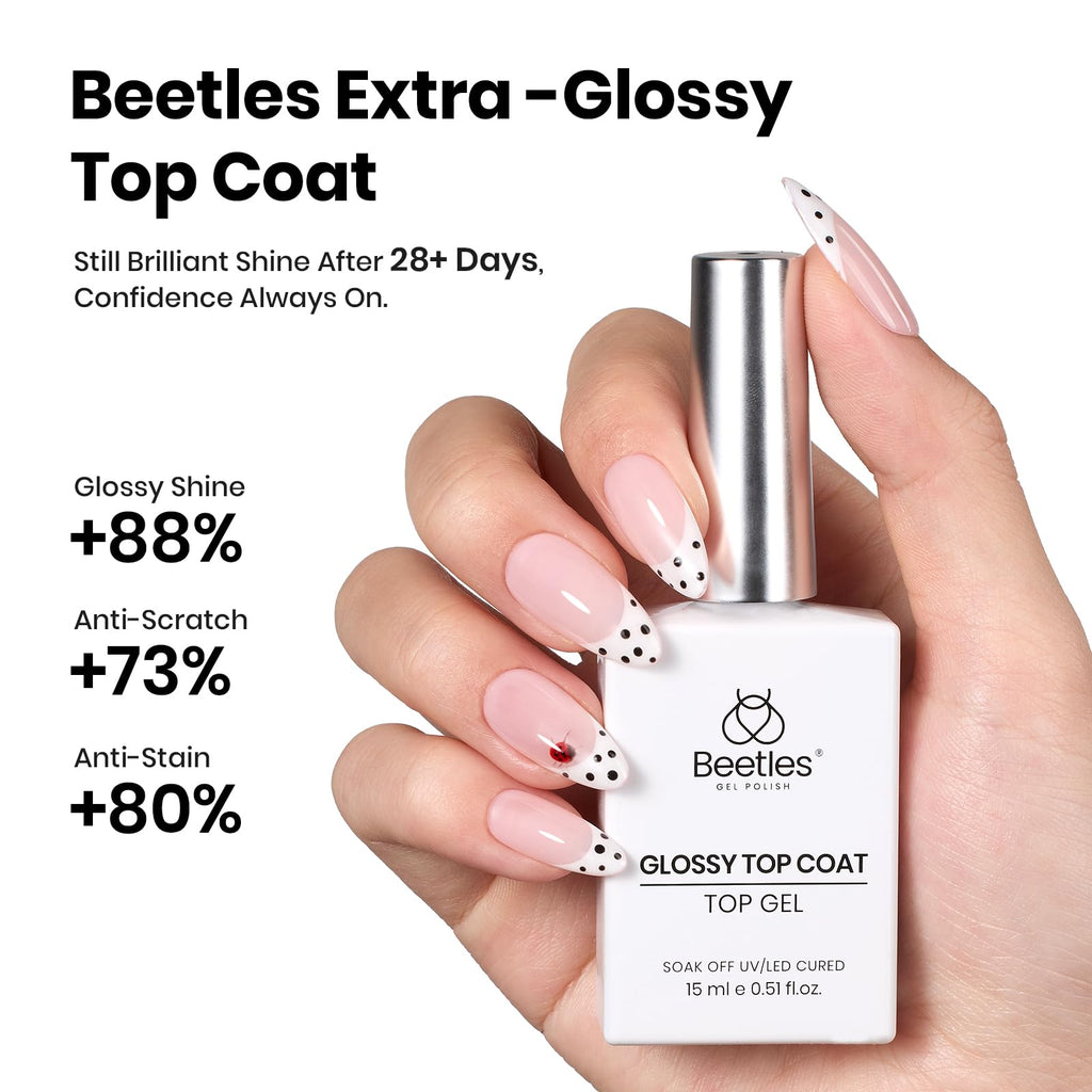 Beetles Gel Base & Top Coat Set with Protein Dehydrator & Primer – 4 Pcs 15ml, Acid-Free & HEMA-Free Nail Prep Bond