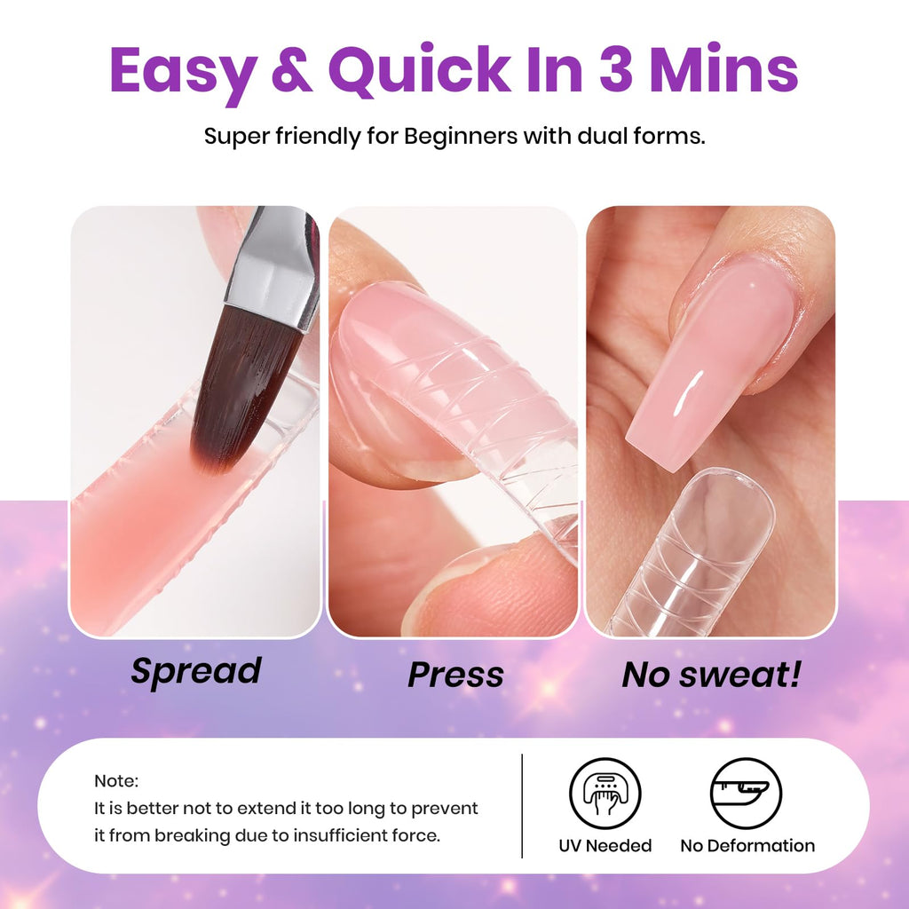Beetles 30 Colors Poly Extension Gel Nail Kit with UV Lamp – All-in-One Starter Set