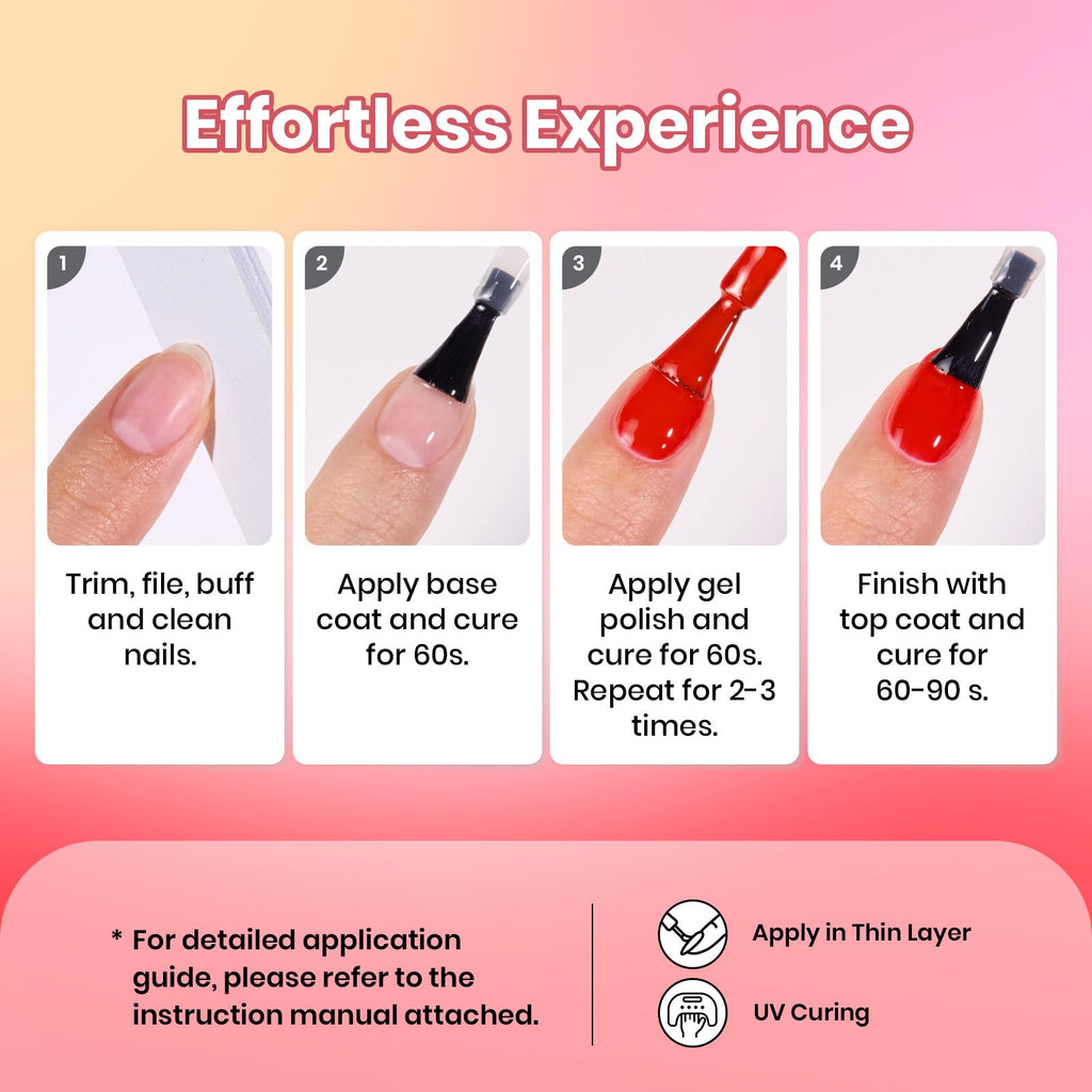 Beetles Red Gel Nail Polish Set – Crimson Horizon (6 Colors)