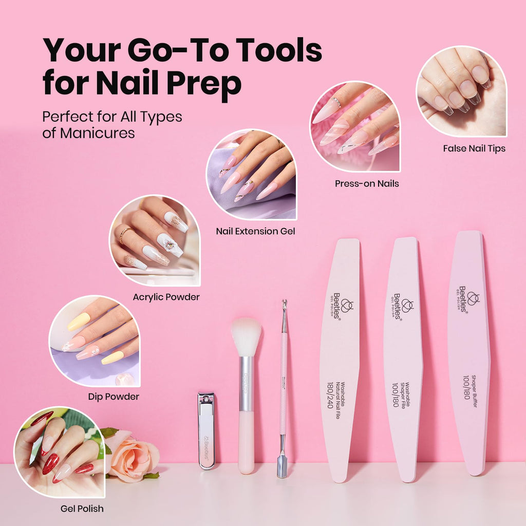 Beetles Nail Prep Kit – All-In-One 10-Tool Set with Dehydrator, Primer & Cuticle Care