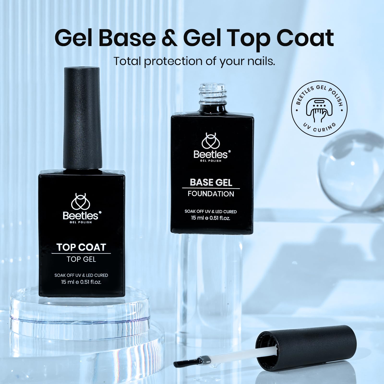 Beetles Gel Polish Prep Set: Base Coat, No-Wipe Top Coat, Dehydrator & Primer