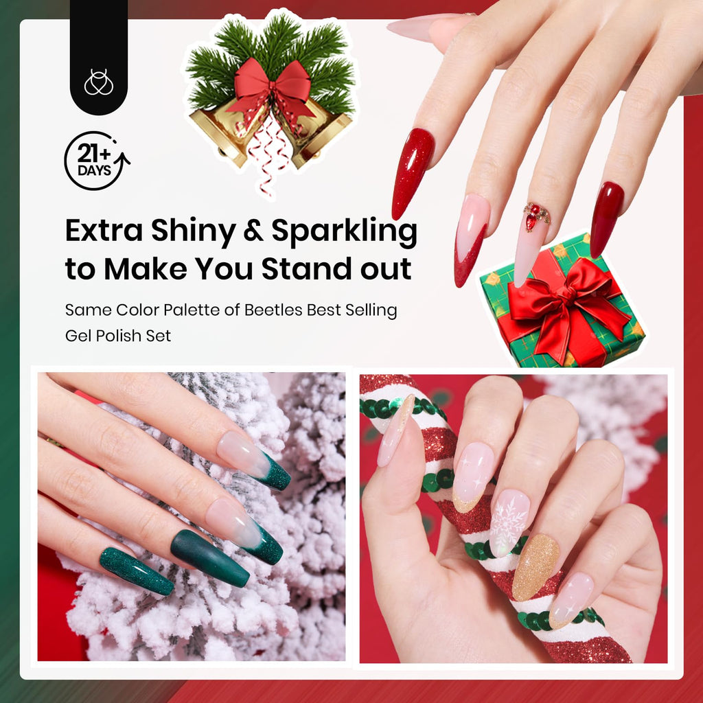 Beetles Dip Powder Nail Set – 6 Colors, No Lamp Needed, Glossy Finish