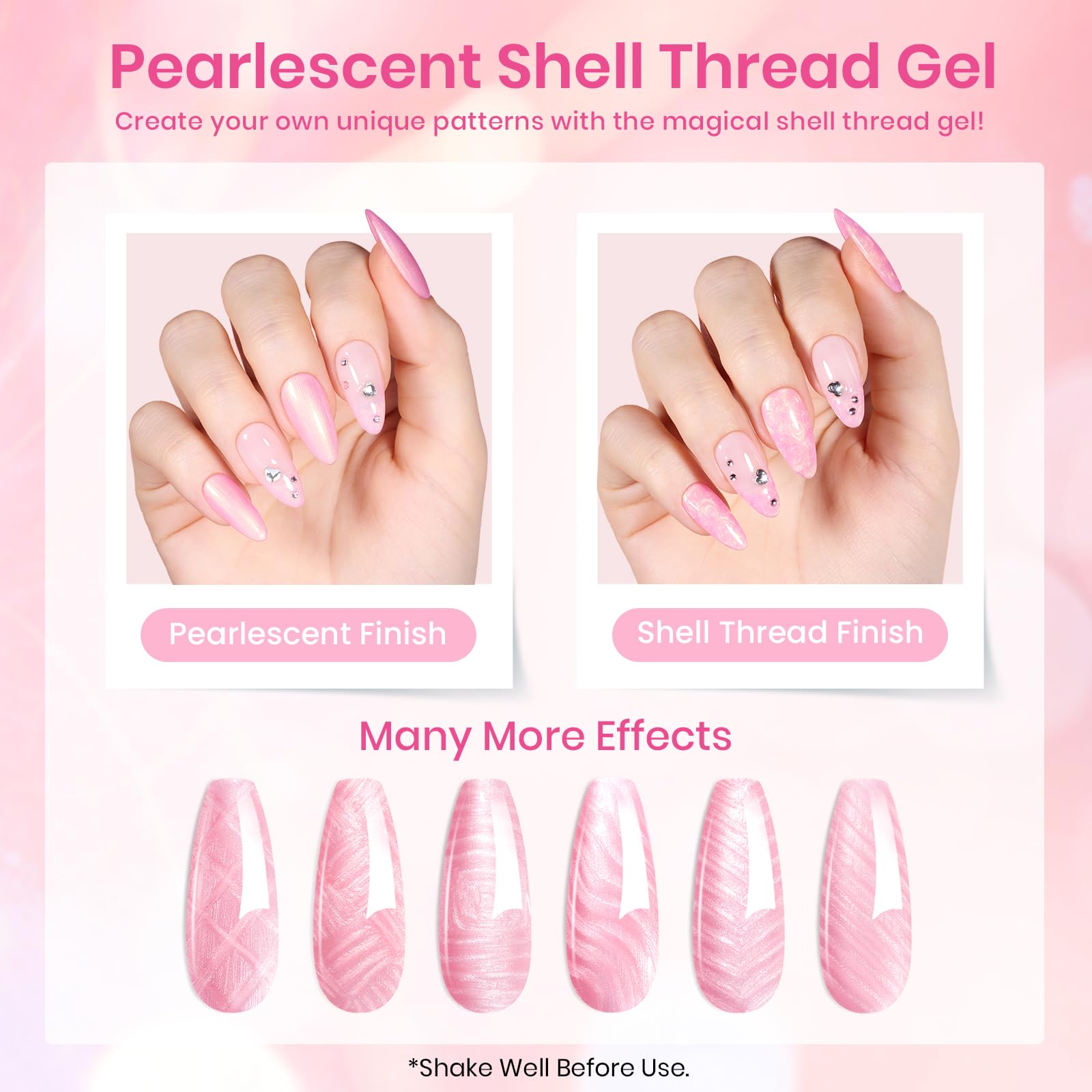Beetles Gel Polish Set – 6 Pink Shades with Glitter & Shine | DIY Home Salon