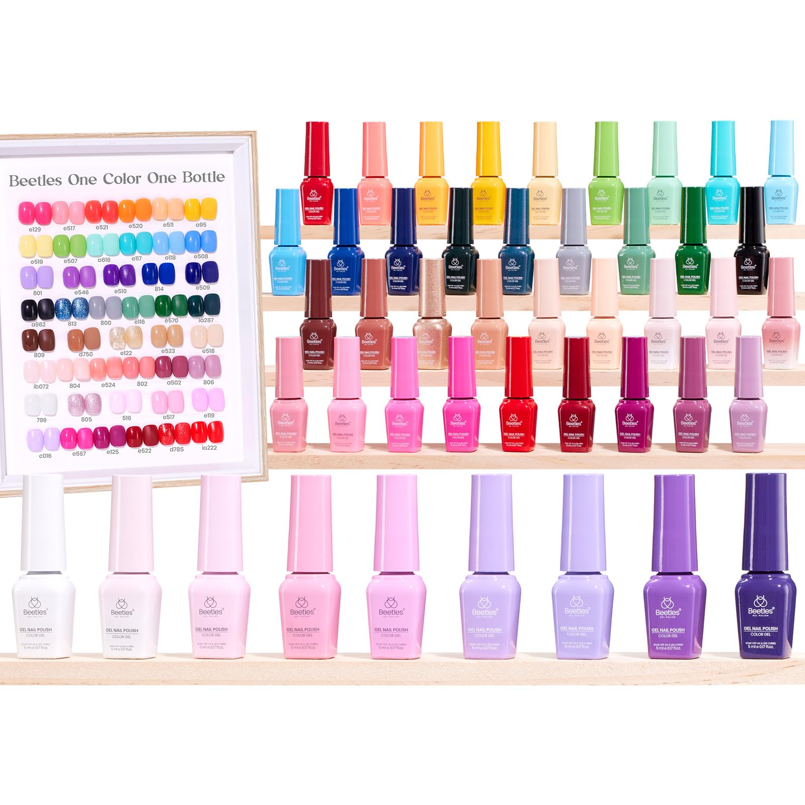 Beetles Gel Nail Polish Kit with UV Light, 45 Colors, 75-Pcs, Emotional Journey Set