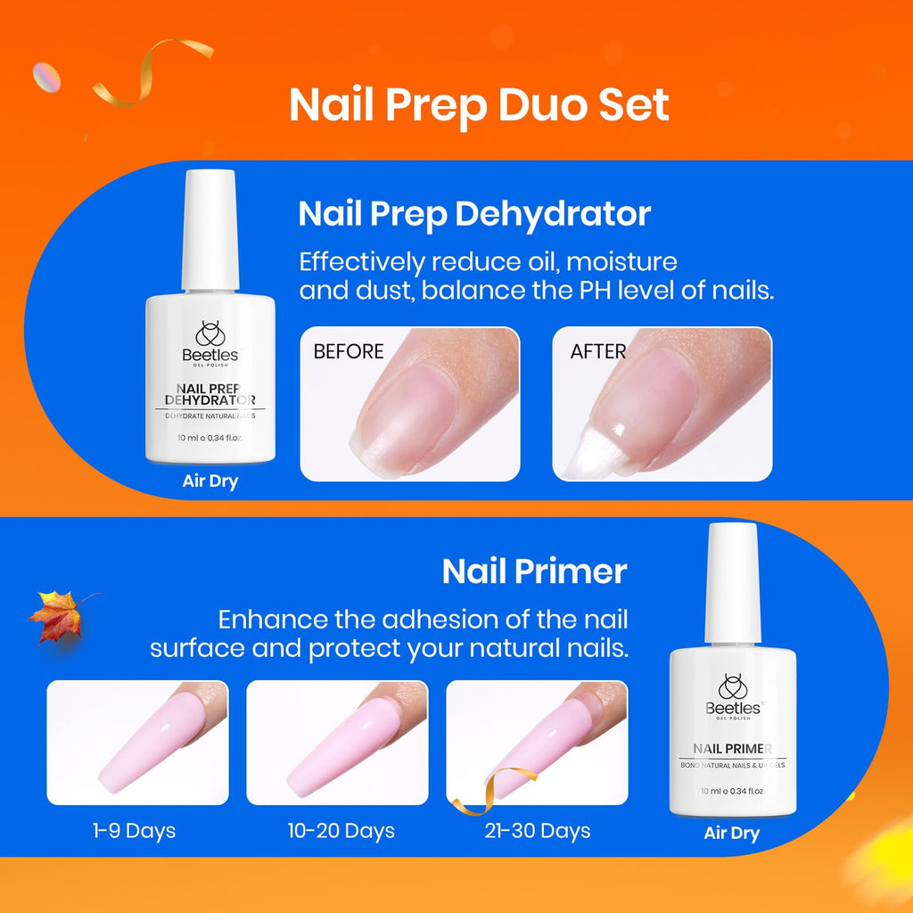 Beetles Etch-X Gel Nail Kit – Almond Short Tips, 576pcs, Dehydrator, Primer, Mini Lamp | Home DIY Extensions