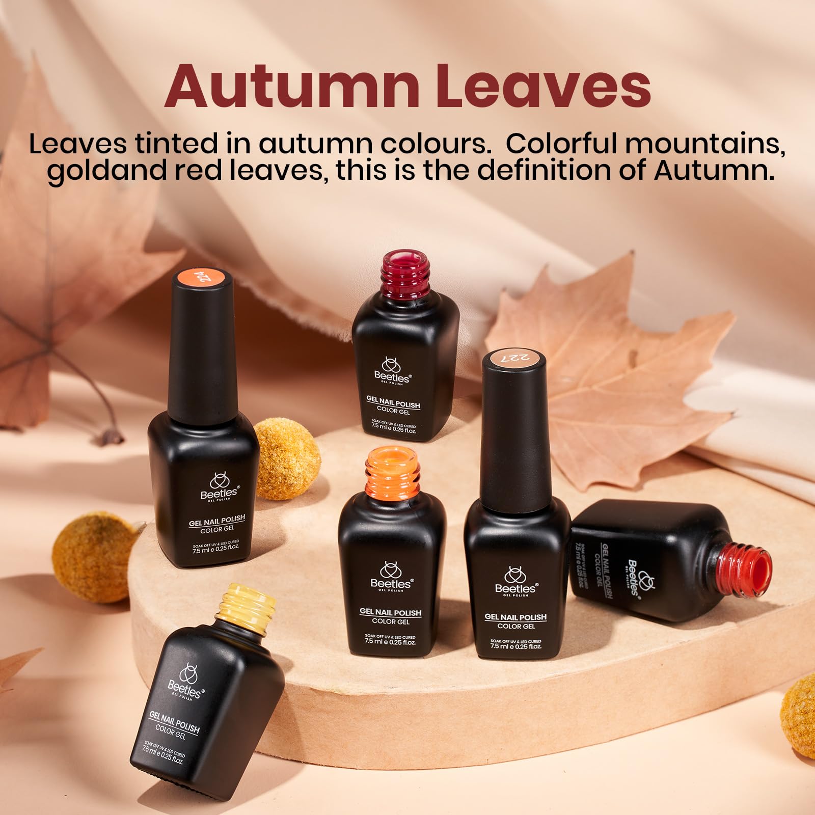 Beetles Gel Nail Polish Set – 6 Autumn Colors for At-Home Manicures