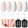 Beetles French Tip Gel Polish Set – Nude Pink & White, UV/LED Soak-Off, 2 Sticker Styles