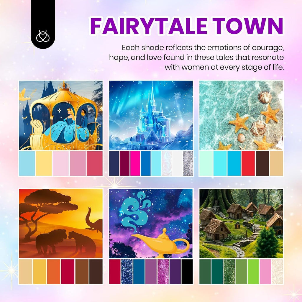 Beetles Gel Nail Polish Set - 44 PCS Fairy Tale Town Collection with 36 Color Gels + 4 Top Coats + Base Coat
