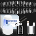 Beetles Gel Nail Kit Clear Almond Short 500pcs + 9-in-1 Glue Mini UV&LED Lamp – Fall Nails, Easy Nail Extensions