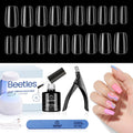 Beetles Gel Nail Kit Easy Extension Set – 240 Soft Short Square Tips, 5-in-1 Glue & LED Lamp