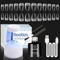 Beetles Gel Nail Kit Coffin 504Pcs – 5-in-1 Base Gel + UV LED Lamp for DIY Nails