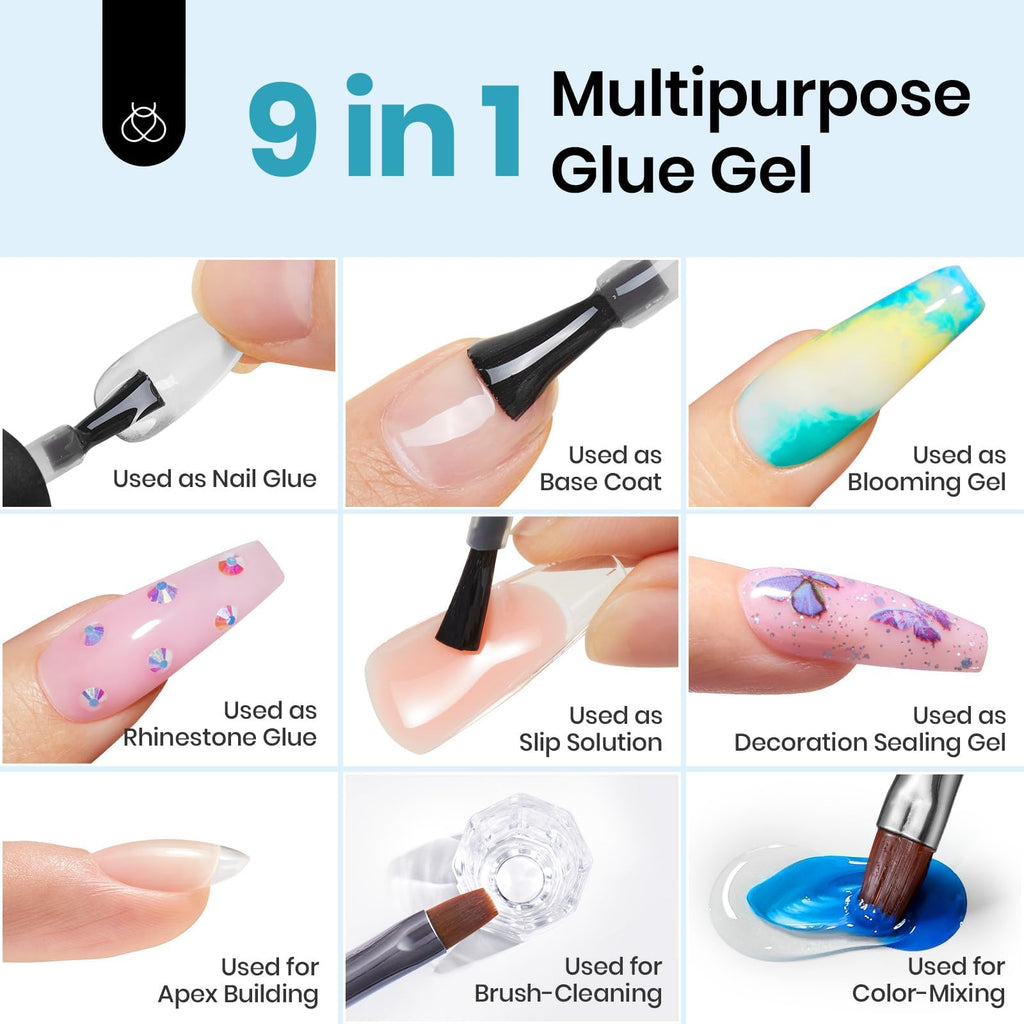 Beetles Gel Nail Kit – 504Pcs Half Matte Tips, 5‑in‑1 Glue Gel, UV/LED Lamp