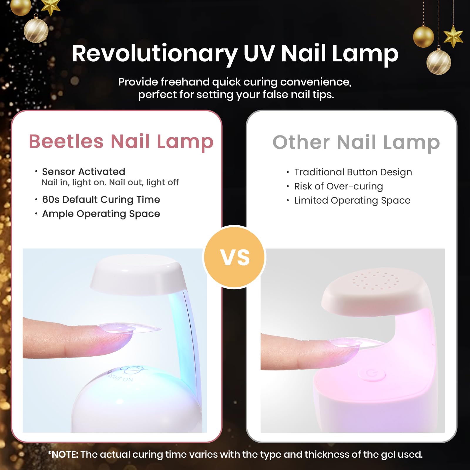 Beetles Gel Nail Kit Medium Almond | 576 Half Matte Tips, Primer, Dehydrator, Glue, Mini UV Lamp