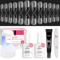 Beetles Gel Nail Kit Medium Almond | 576 Half Matte Tips, Primer, Dehydrator, Glue, Mini UV Lamp